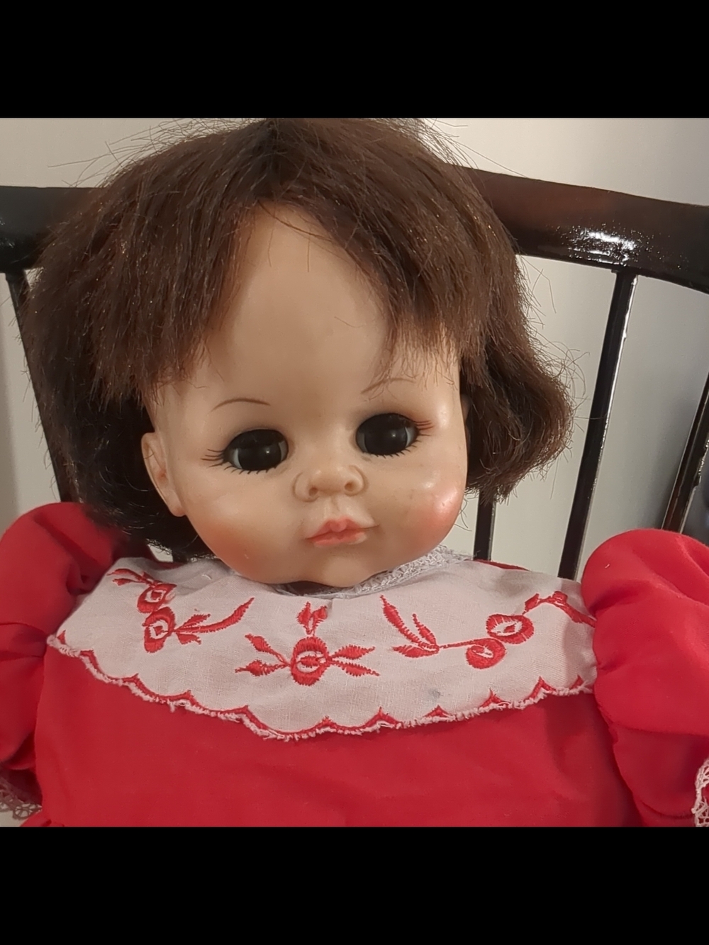 Madame Alexander Red Dress Doll with Brown Hair and Black Eyes